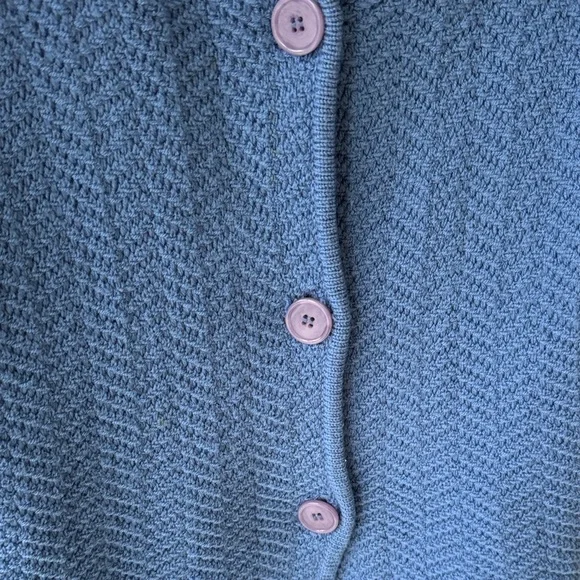 Bloomingdale's Dusty Blue Knit Button-Front Jacket/Cardigan - Picture 3 of 7
